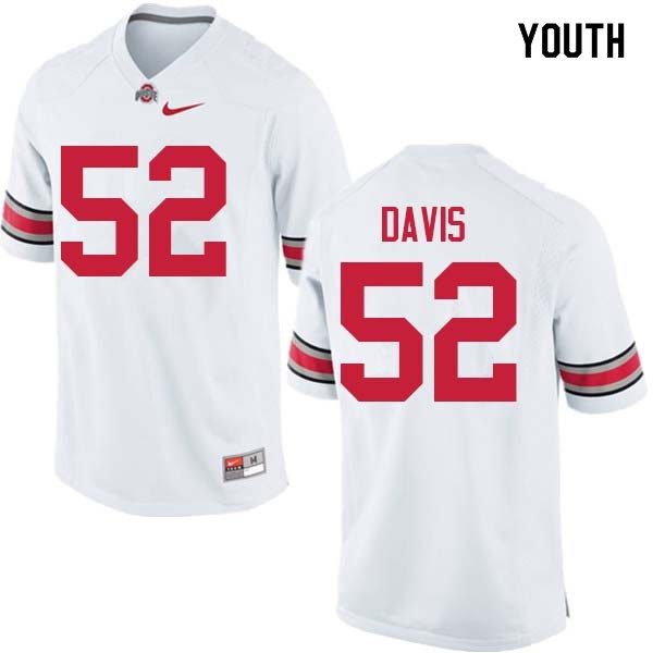 Ohio State Buckeyes #52 Wyatt Davis Youth University Jersey White OSU19438
